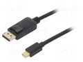Cable; DisplayPort plug,mini DisplayPort plug; PVC; 1.8m; black GEMBIRD CCP-MDP2-6