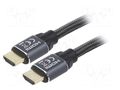 Cable; HDMI plug,both sides; textile; HDMI 2.0; 7.5m; black; 26AWG GEMBIRD CCBP-HDMI-7.5M