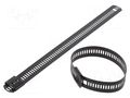 Cable tie; L: 1000mm; W: 7mm; stainless steel AISI 304; 445N; black RAYCHEM RPG LC74-1000