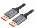 Cable; DisplayPort plug,both sides; DisplayPort 1.4,HDCP 2.2 LOGILINK CDA0106