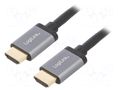 Cable; HDMI plug,both sides; HDMI 2.0; 3m; black; aluminium LOGILINK CHA0102