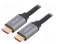 Cable; HDMI plug,both sides; HDMI 2.1; 3m; black; aluminium LOGILINK CHA0106