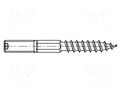 Screw; for wood; 7.2x70,M8; Head: without head; Torx®; TX25; steel BOSSARD B7.2X70/BN20215