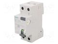 RCD breaker; Inom: 16A; Ires: 10mA; Poles: 1+N; 230/400VAC; IP20 SIEMENS 5SV4111-0