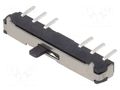 Switch: slide; Pos: 2; SPDT; 0.5A/6VDC; ON-ON; PCB; Leads: flat pin KNITTER-SWITCH MMS224