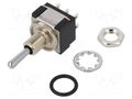 Switch: toggle; Pos: 3; DPDT; (ON)-OFF-(ON); 6A/125VAC; 6A/6VDC KNITTER-SWITCH MTE206S