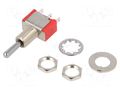 Switch: toggle; Pos: 3; SP3T; ON-OFF-ON; 2A/250VAC; 5A/28VDC; 10mΩ E-SWITCH 100SP3T1B1M1QEH