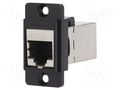 Coupler; DUALSLIM; Cat: 6; shielded; 8p8c; RJ45 socket,both sides CLIFF CP30722SMB