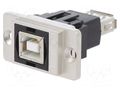 Coupler; DUALSLIM; gold-plated; USB A socket,USB B socket; 29mm CLIFF CP30707NM