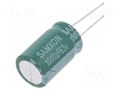 Capacitor: electrolytic; low ESR; THT; 1000uF; 63VDC; Ø16x25mm SAMXON GF1000/63-16