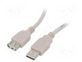 Cable; USB 2.0; USB A socket,USB A plug; gold-plated; 3m; beige GEMBIRD CCB-USB2-AMAF-10