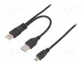 Cable; USB 2.0; USB A socket,USB A plug x2; gold-plated; 0.9m GEMBIRD CCP-USB22-AM5P-3