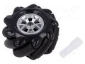 Left wheel; black; screw; Ø: 60mm; Plating: rubber; W: 30.62mm; 1pcs. DFROBOT DF-FIT0765