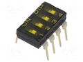 Switch: DIP-SWITCH; OFF-ON; 0.025A/24VDC; Pos: 2; PCB,THT; -40÷85°C KNITTER-SWITCH DBS1004