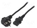 Cable; 3x1mm2; CEE 7/7 (E/F) plug angled,IEC C13 female; PVC; 3m GEMBIRD PC-186-VDE-3M