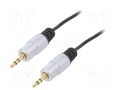 Cable; Jack 3.5mm 3pin plug,RCA plug x2; 2m; black; PVC QOLTEC QOLTEC-52340