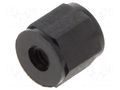 Screwed spacer sleeve; hexagonal; polyamide; M2; L: 5mm; black DREMEC TFF-M2X5/DR181