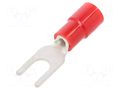 Tip: fork; M3; Ø: 3.2mm; 0.3÷1.65mm2; crimped; for cable; insulated NICHIFU TMEX1.25Y-3L-RED