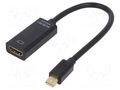 Adapter; HDMI socket,mini DisplayPort plug; 0.15m; black GEMBIRD A-MDPM-HDMIF4K-01