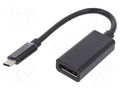 Adapter; DisplayPort 1.2,USB 3.1; 0.15m; black; black; Cablexpert GEMBIRD A-CM-DPF-01