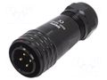 Connector: circular; plug; male; PIN: 4; IP67; SA20; 8÷12mm; 25A; 500V WEIPU SA2010/P4IB