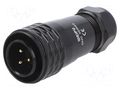 Connector: circular; plug; male; PIN: 3; IP67; SA20; 8÷12mm; 25A; 500V WEIPU SA2010/P3IB