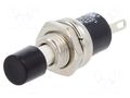 Switch: push-button; Pos: 2; SPST-NO; 1.5A/250VDC; OFF-(ON) E-SWITCH PS1024ABLK