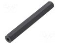 Screwed spacer sleeve; hexagonal; polyamide; M2; L: 40mm; black DREMEC TFF-M2X40/DR181