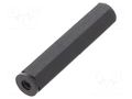 Screwed spacer sleeve; hexagonal; polyamide; M2; L: 25mm; black DREMEC TFF-M2X25/DR181