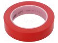 Tape: marking; red; L: 33m; W: 25mm; Thk: 0.13mm; 2.5N/cm; 130% 3M 3M-471-25-33/RD