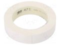 Tape: marking; white; L: 33m; W: 25mm; Thk: 0.13mm; 2.5N/cm; 130% 3M 3M-471-25-33/WH