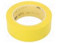 Tape: marking; yellow; L: 33m; W: 38mm; Thk: 0.13mm; 2.5N/cm; 130% 3M 3M-471-38-33/YE