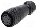 Connector: circular; plug; female; PIN: 4; IP67; SA16; 5÷8mm; 5A; 500V WEIPU SA1610/S4IB