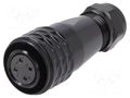 Connector: circular; plug; female; PIN: 4; IP67; SA16; 5÷8mm; 5A; 500V WEIPU SA1610/S4IB