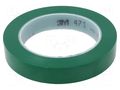 Tape: marking; green; L: 33m; W: 19mm; Thk: 0.13mm; 2.5N/cm; 130% 3M 3M-471-19-33/GN