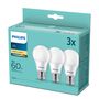 LED bulb 3pcs E27 230Vac 8W (60W) 806lm, warm white, Philips PHIL/775490 8718699775490