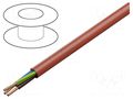 Wire: mains; HLGs; 3G1mm2; Insulation: LSZH; Colour: red; Core: Cu TECHNOKABEL HLGS-3X1