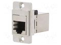 Coupler; DUALSLIM; Cat: 5e; shielded; 8p8c; RJ45 socket,both sides CLIFF CP30720SM