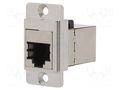 Coupler; DUALSLIM; Cat: 6a; shielded; 8p8c; RJ45 socket,both sides CLIFF CP30725SM