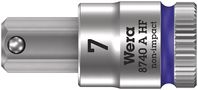 8740 A HF Zyklop bit socket with holding function, 1/4" drive, 7.0x28.0, Wera 05003341001