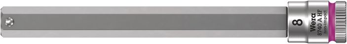 8740 A HF Zyklop bit socket with holding function, 1/4" drive, 8.0x100.0, Wera 05003340001