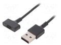 Cable: for smartwatch charging; 1m; 1A; Fitbit Ionic; black AKYGA AK-SW-23