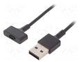 Cable: for smartwatch charging; 1m; 1A; Fitbit Ionic; black AKYGA AK-SW-23