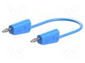 Test lead; 60VDC; 30VAC; 19A; banana plug 4mm,both sides; blue STÄUBLI LK-4N-F10-02523