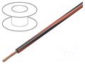 Wire; H05V-K,LgY; stranded; Cu; 1.5mm2; PVC; black-red; 300V,500V BQ CABLE LGY1.5-BK/RD