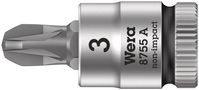 8755 A Pozidriv Zyklop bit socket, 1/4" drive, PZ 3x28.0, Wera 05003355001