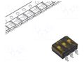 Switch: DIP-SWITCH; Poles number: 3; OFF-ON; 0.025A/24VDC; Pos: 2/3 ECE ESD103LDZ