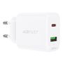 Acefast wall charger USB Type C / USB 20W, PPS, PD, QC 3.0, AFC, FCP white (A25 white), Acefast 6974316281214 6974316281214