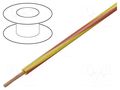 Wire; H05V-K,LgY; stranded; Cu; 2.5mm2; PVC; yellow-red; 300V,500V BQ CABLE LGY2.5-YL/RD