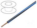 Wire; H05V-K,LgY; stranded; Cu; 1mm2; PVC; blue-black; 300V,500V BQ CABLE LGY1.0-BL/BK